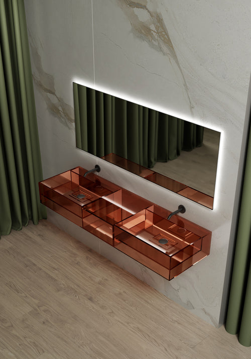 Vasque en résine transparente disponible en plusieurs couleurs