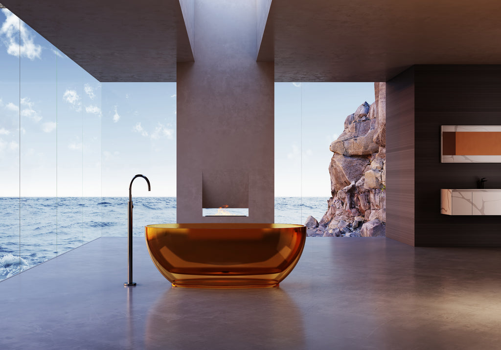 Baignoire en résine transparente disponible en plusieurs couleurs