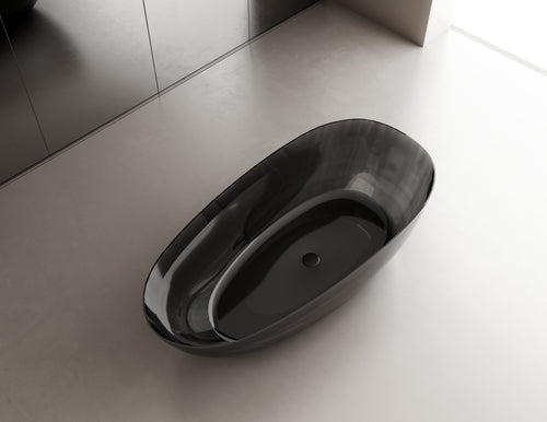 Baignoire en résine transparente disponible en plusieurs couleurs
