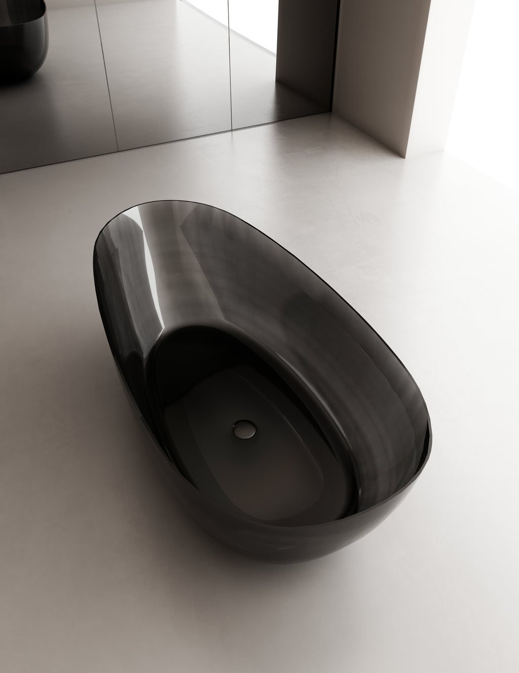 Baignoire en résine transparente disponible en plusieurs couleurs