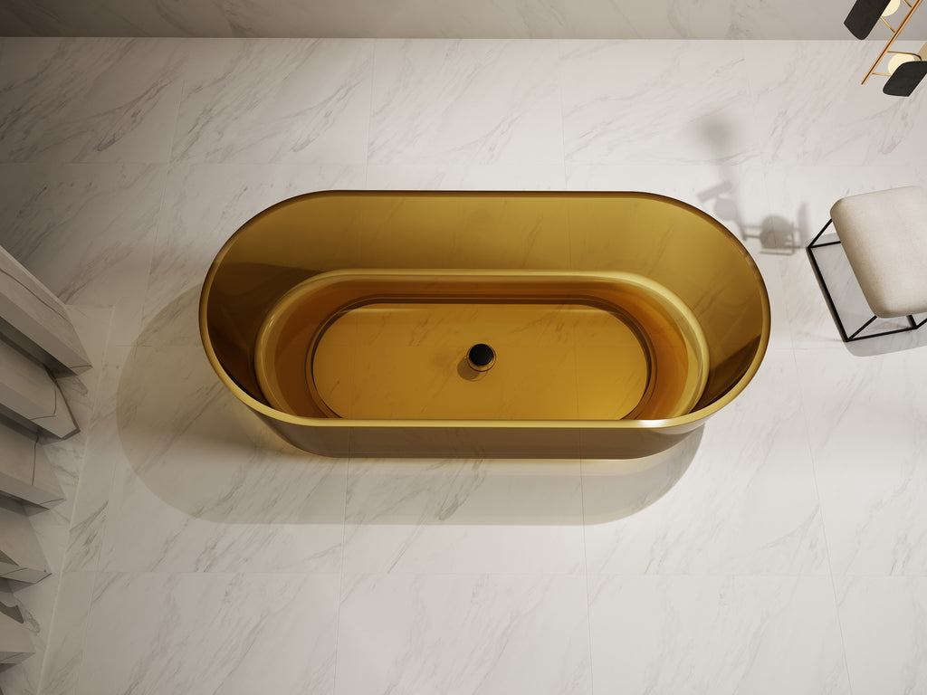 Baignoire en résine transparente disponible en plusieurs couleurs
