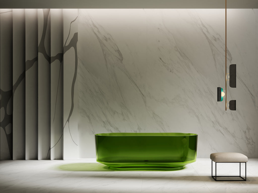 Baignoire en résine transparente disponible en plusieurs couleurs