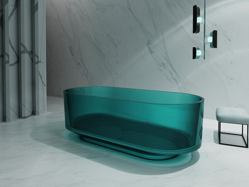 Baignoire en résine transparente disponible en plusieurs couleurs