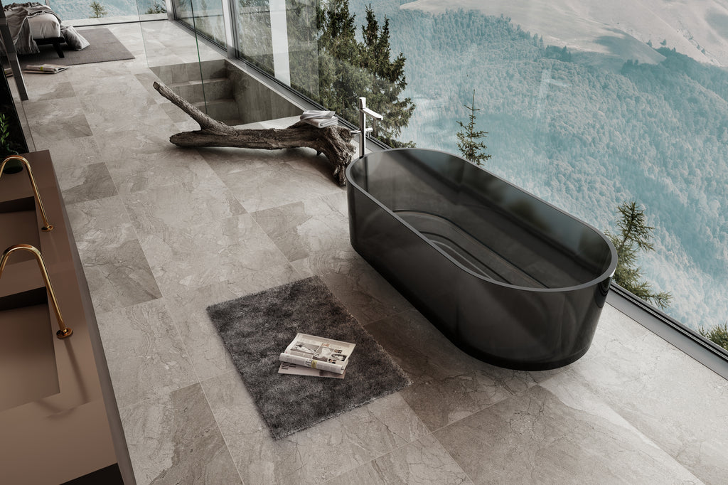 Baignoire en résine transparente disponible en plusieurs couleurs