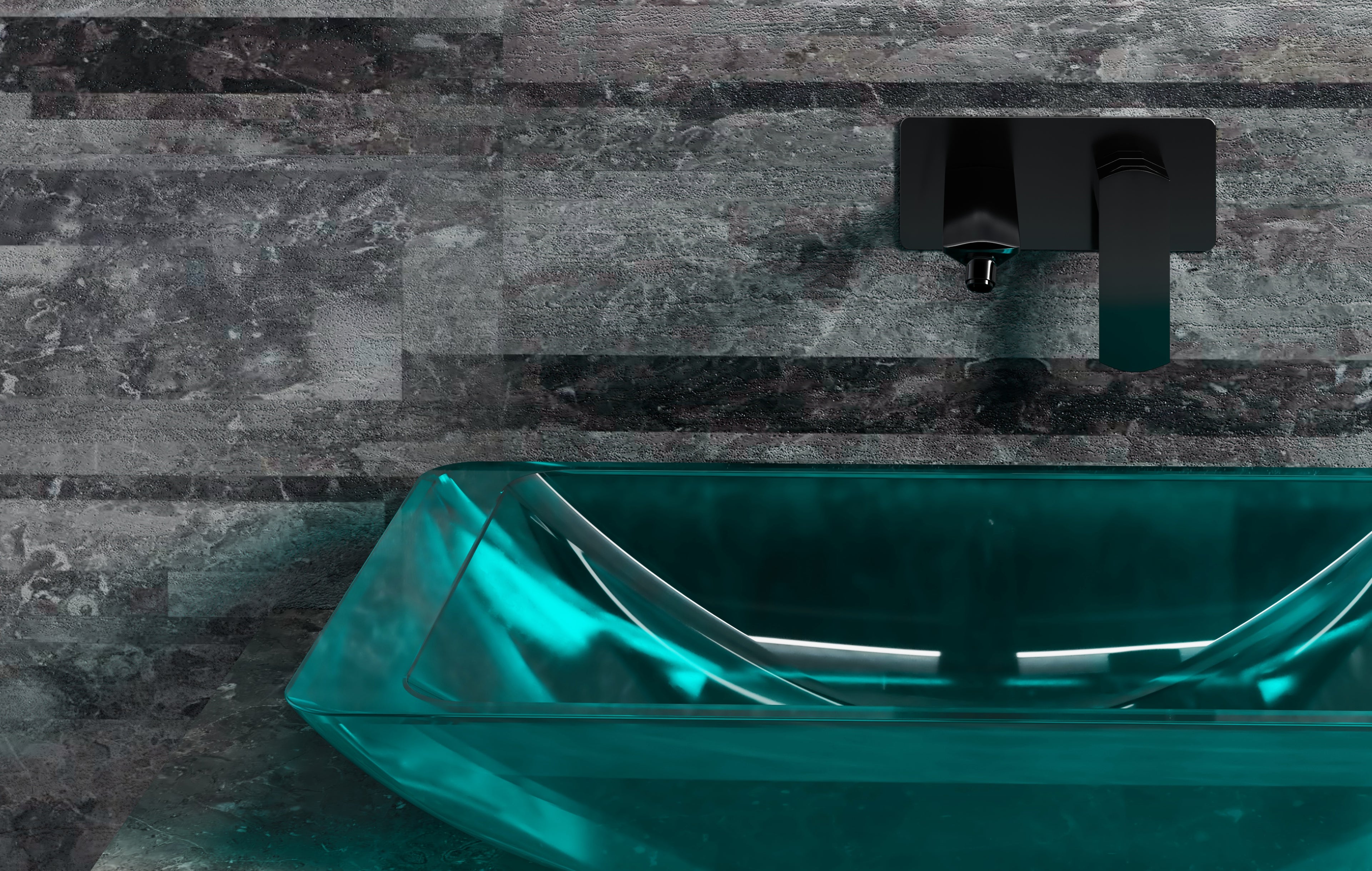 Vasque en résine transparente disponible en plusieurs couleurs