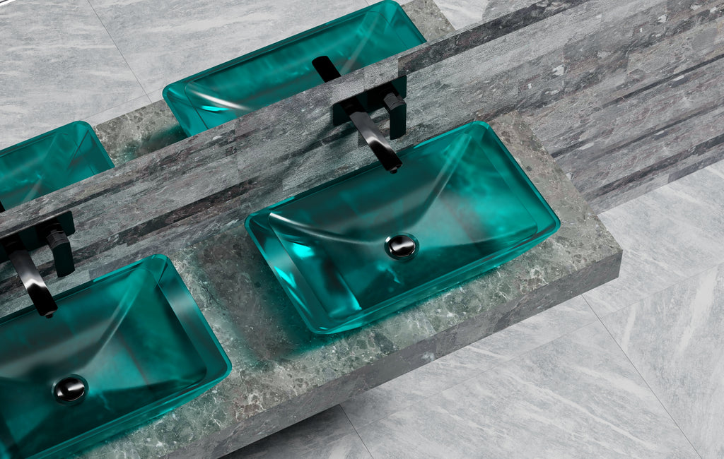 Vasque en résine transparente disponible en plusieurs couleurs