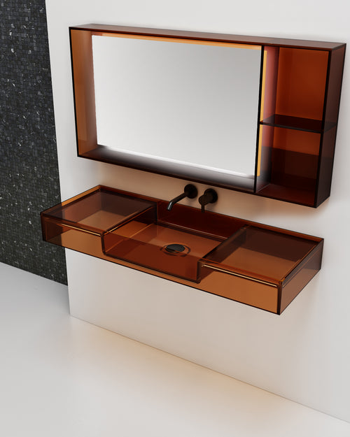 Vasque en résine transparente disponible en plusieurs couleurs