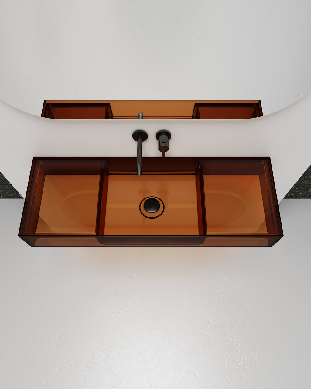 Vasque en résine transparente disponible en plusieurs couleurs