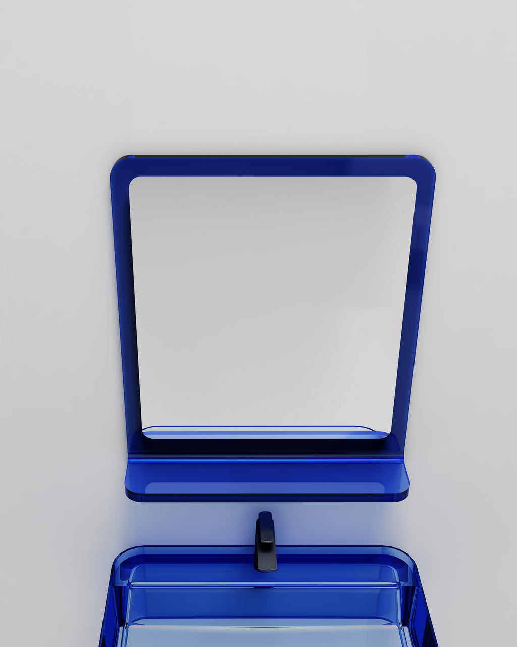 Miroir en résine transparente disponible en plusieurs couleurs