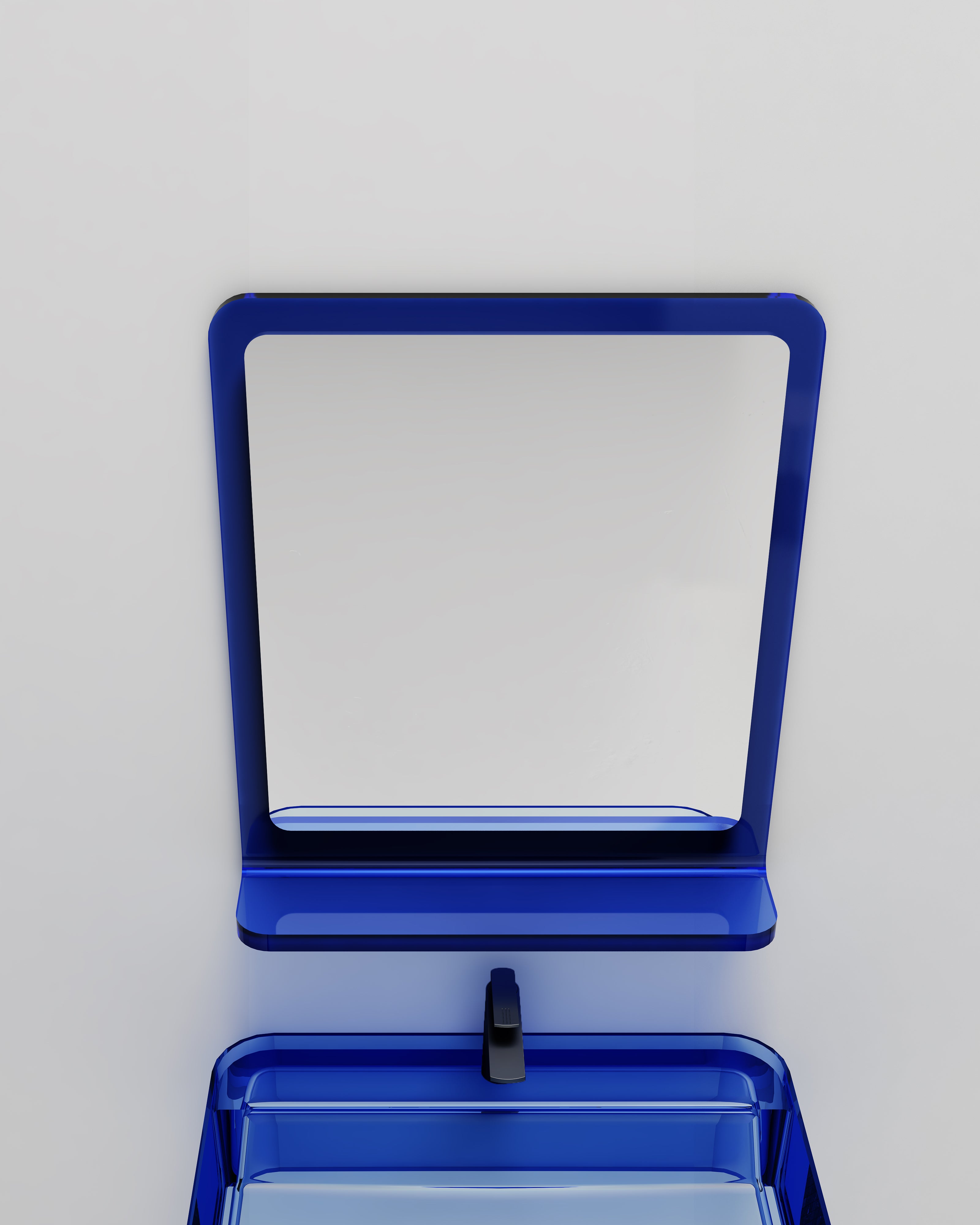 Miroir en résine transparente disponible en plusieurs couleurs