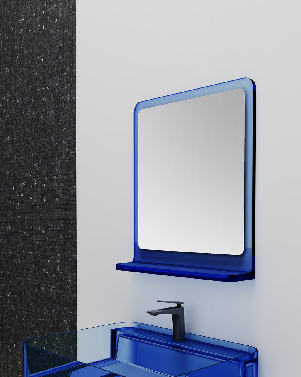 Miroir en résine transparente disponible en plusieurs couleurs