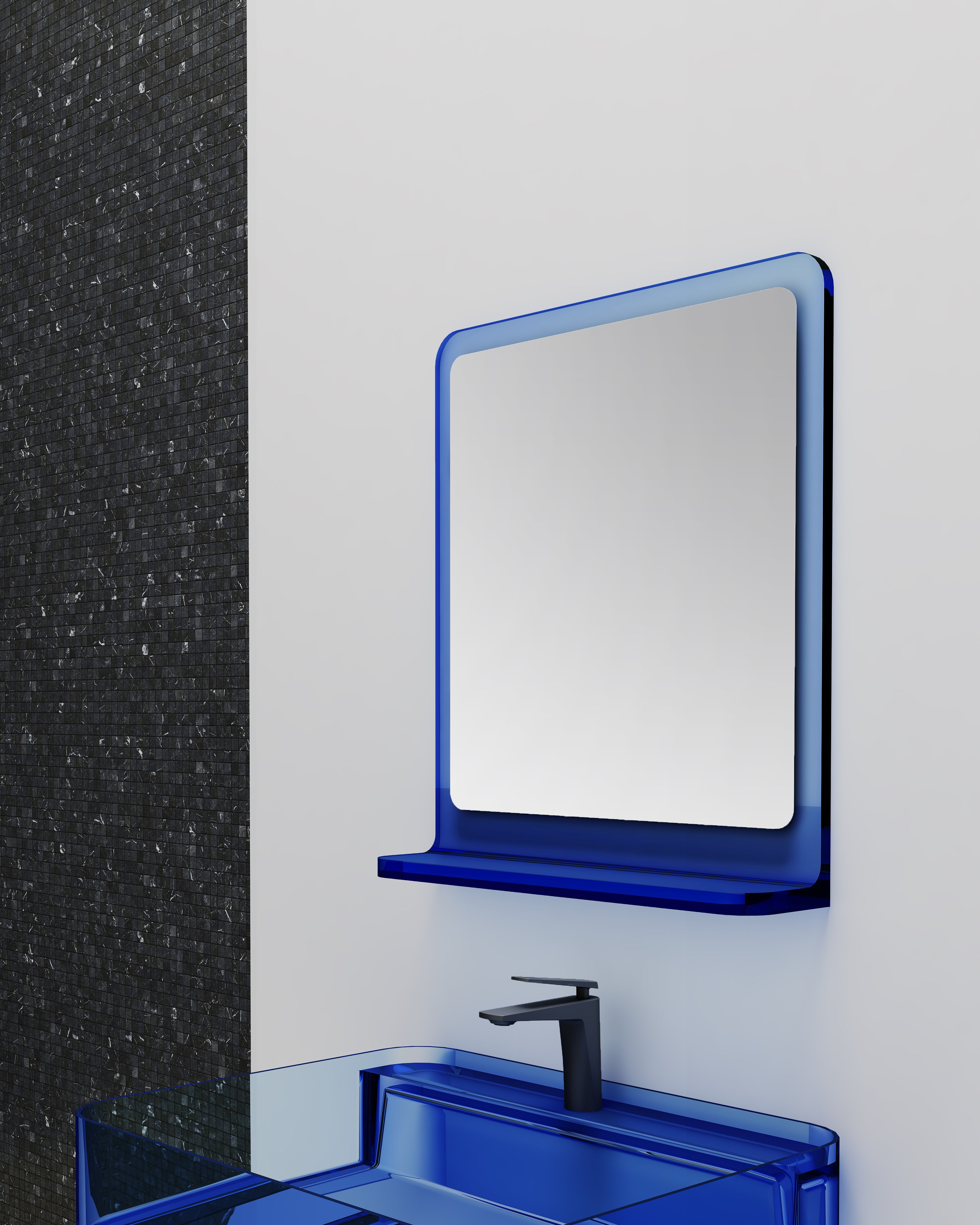 Miroir en résine transparente disponible en plusieurs couleurs