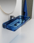 Vasque en résine transparente disponible en plusieurs couleurs