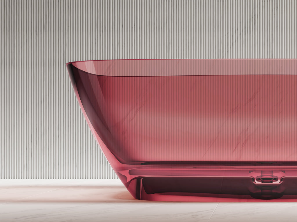 Baignoire en résine transparente disponible en plusieurs couleurs