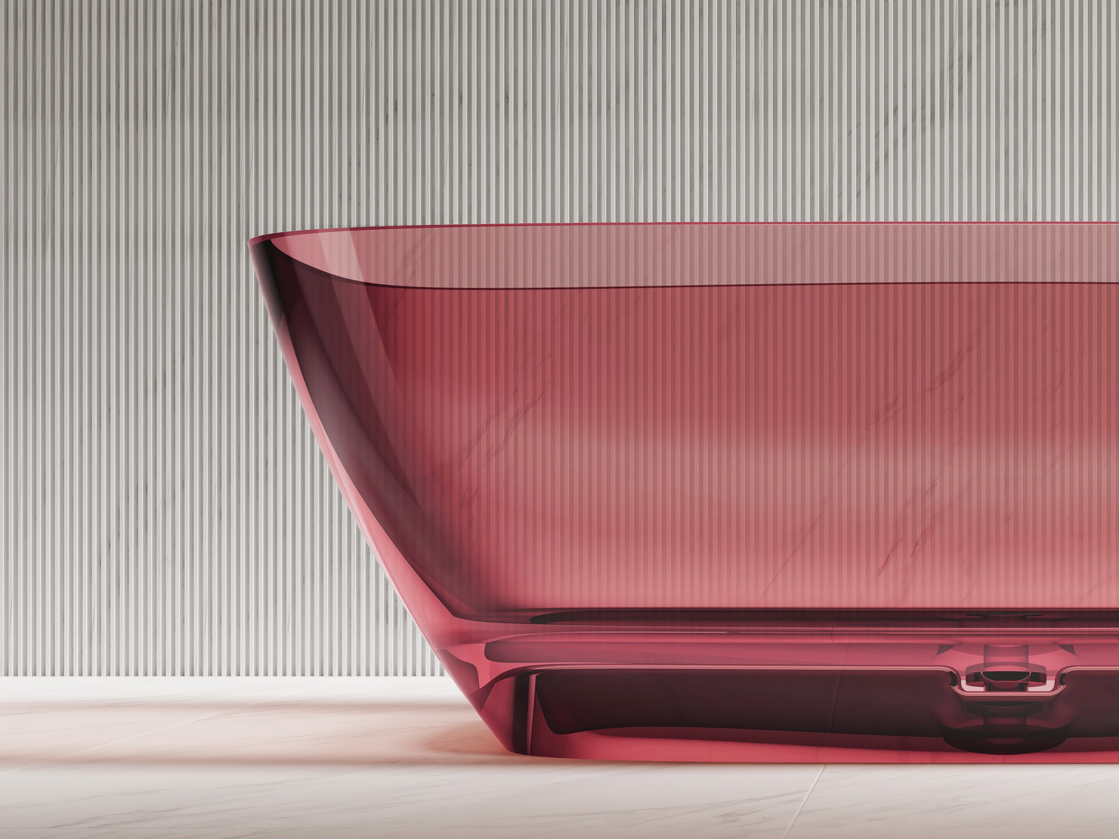 Baignoire en résine transparente disponible en plusieurs couleurs