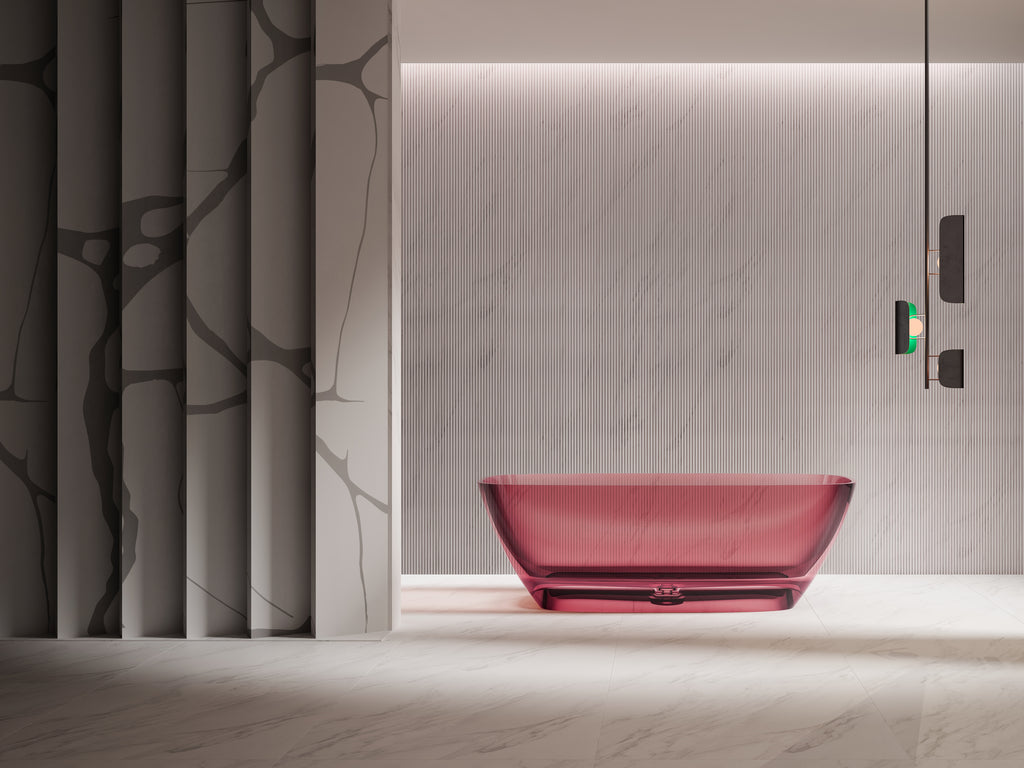 Baignoire en résine transparente disponible en plusieurs couleurs