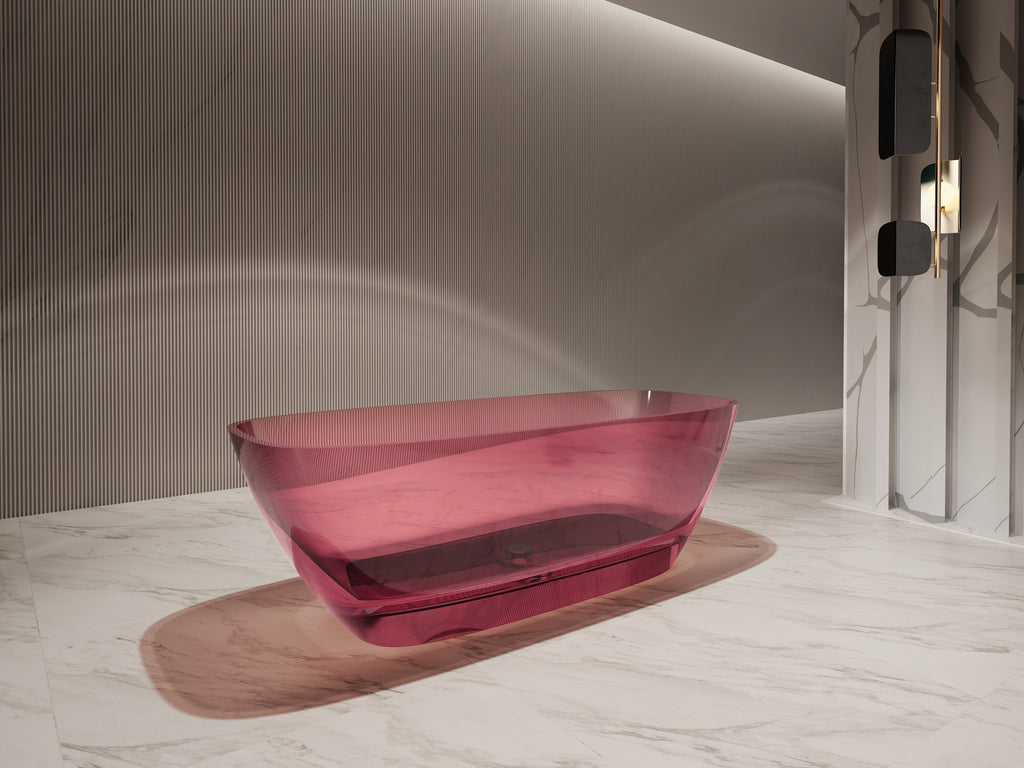 Baignoire en résine transparente disponible en plusieurs couleurs