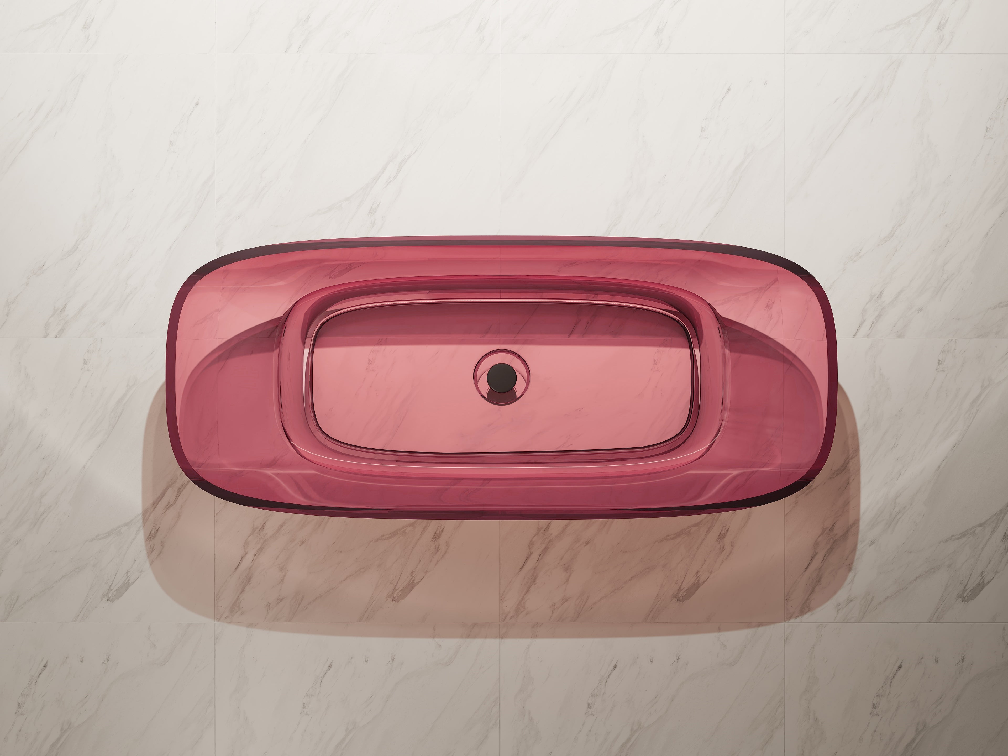 Baignoire en résine transparente disponible en plusieurs couleurs