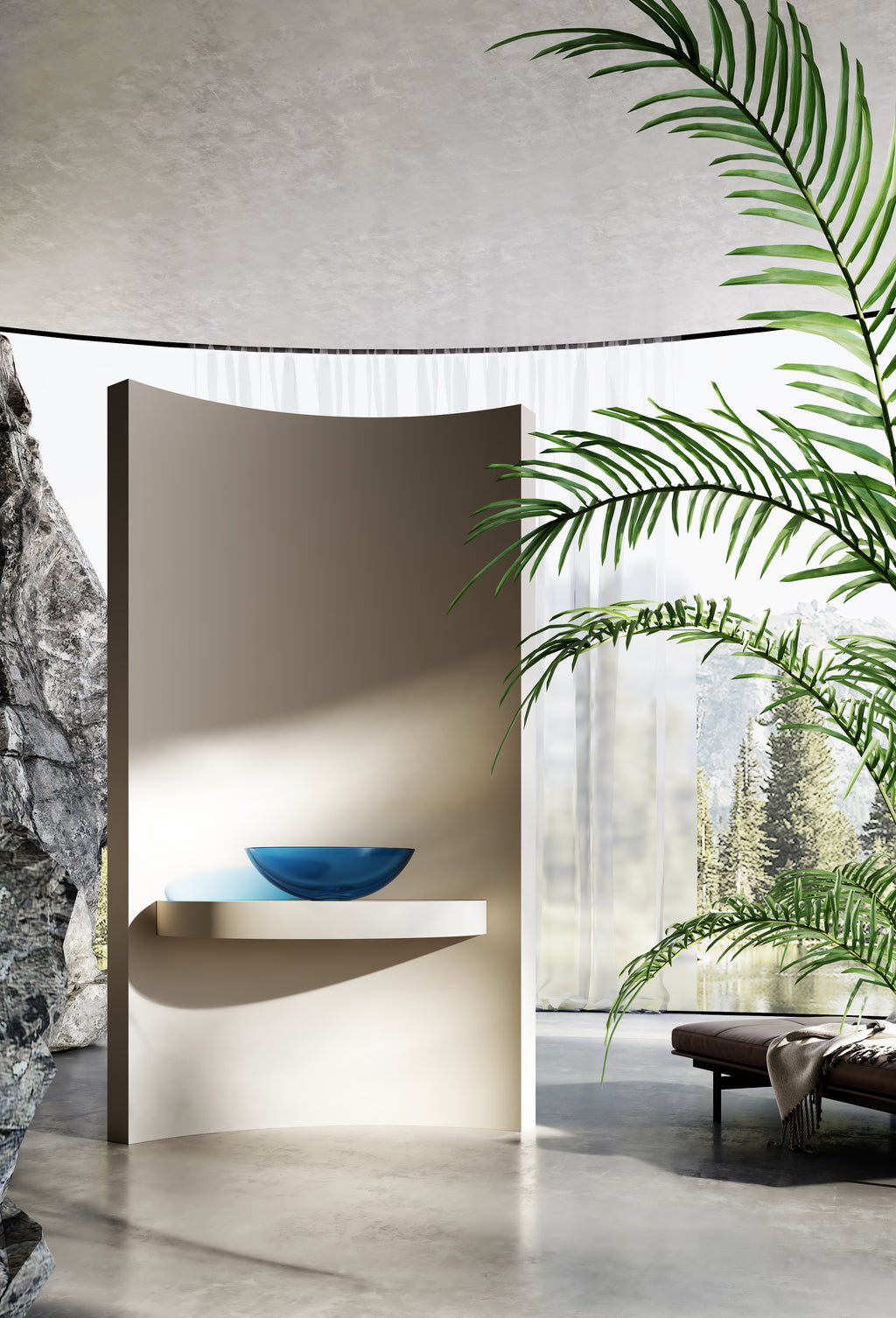 Vasque en résine transparente disponible en plusieurs couleursv