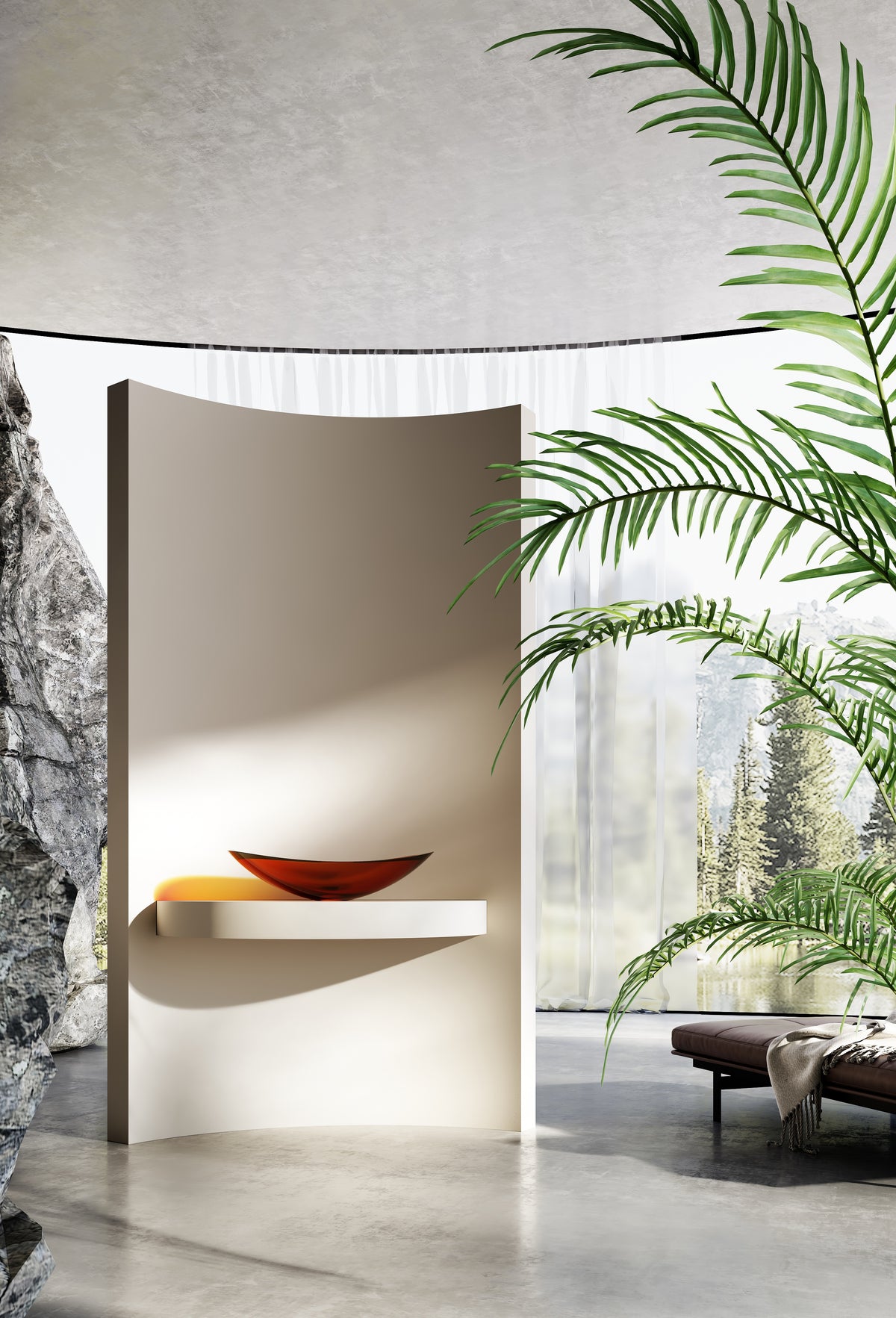 Vasque en résine transparente disponible en plusieurs couleurs