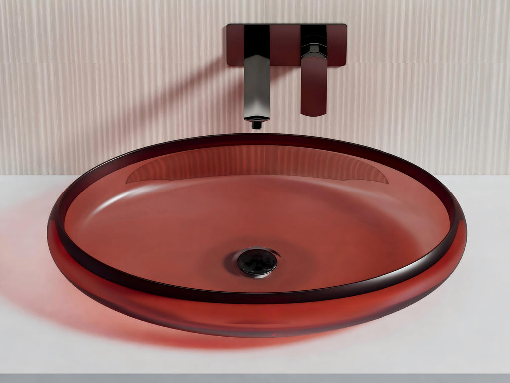 Vasque en résine transparente disponible en plusieurs couleurs