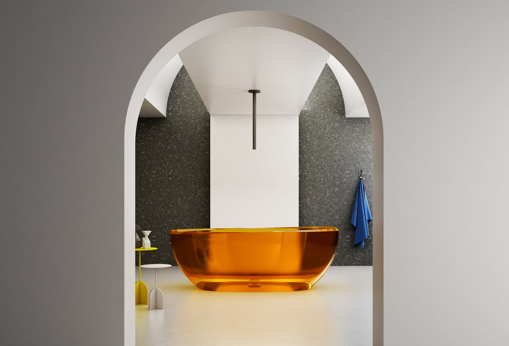Baignoire en résine transparente disponible en plusieurs couleurs