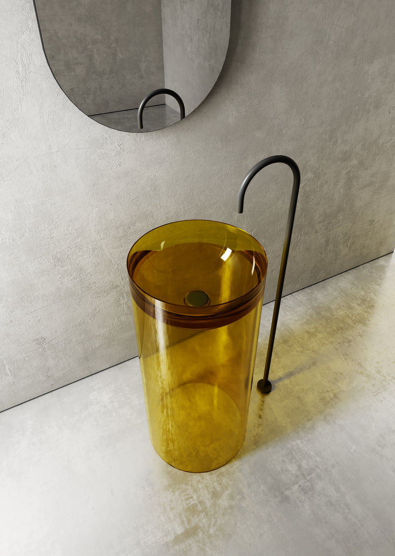 Vasque en résine transparente disponible en plusieurs couleurs