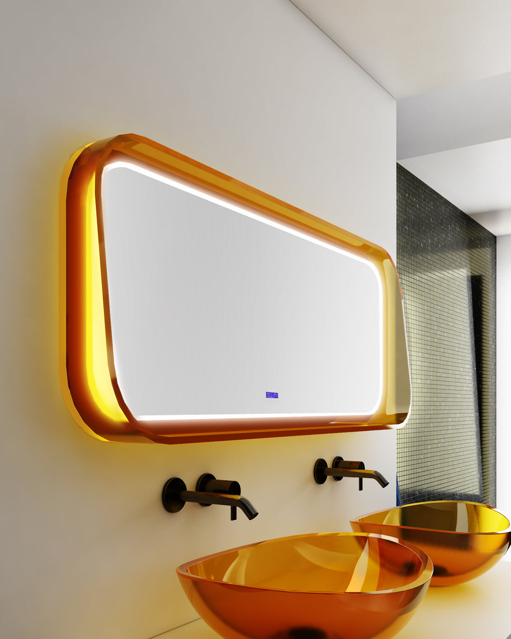 Miroir en résine transparente disponible en plusieurs couleurs