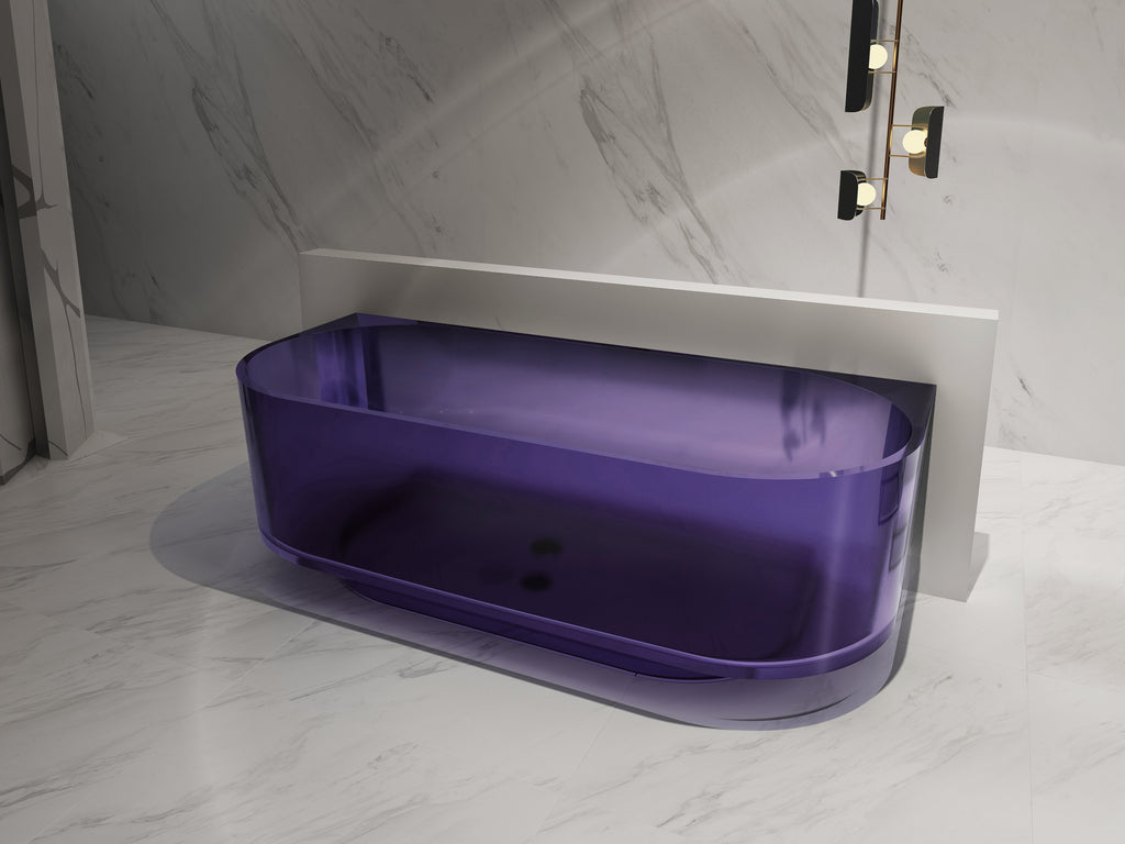 Baignoire en résine transparente disponible en plusieurs couleurs