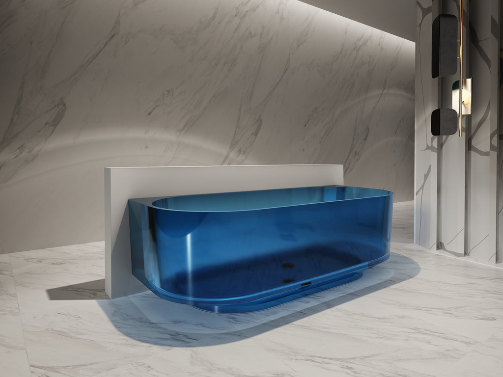 Baignoire en résine transparente disponible en plusieurs couleurs