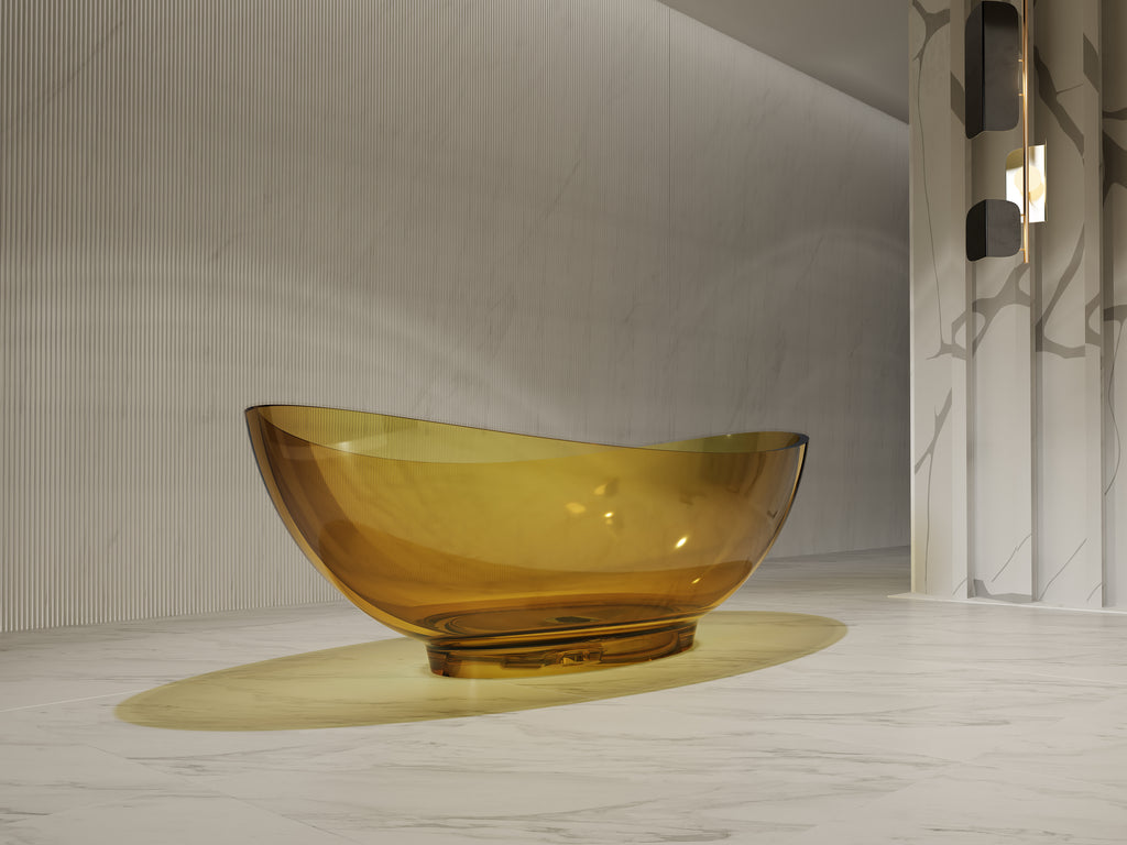 Baignoire en résine transparente disponible en plusieurs couleurs