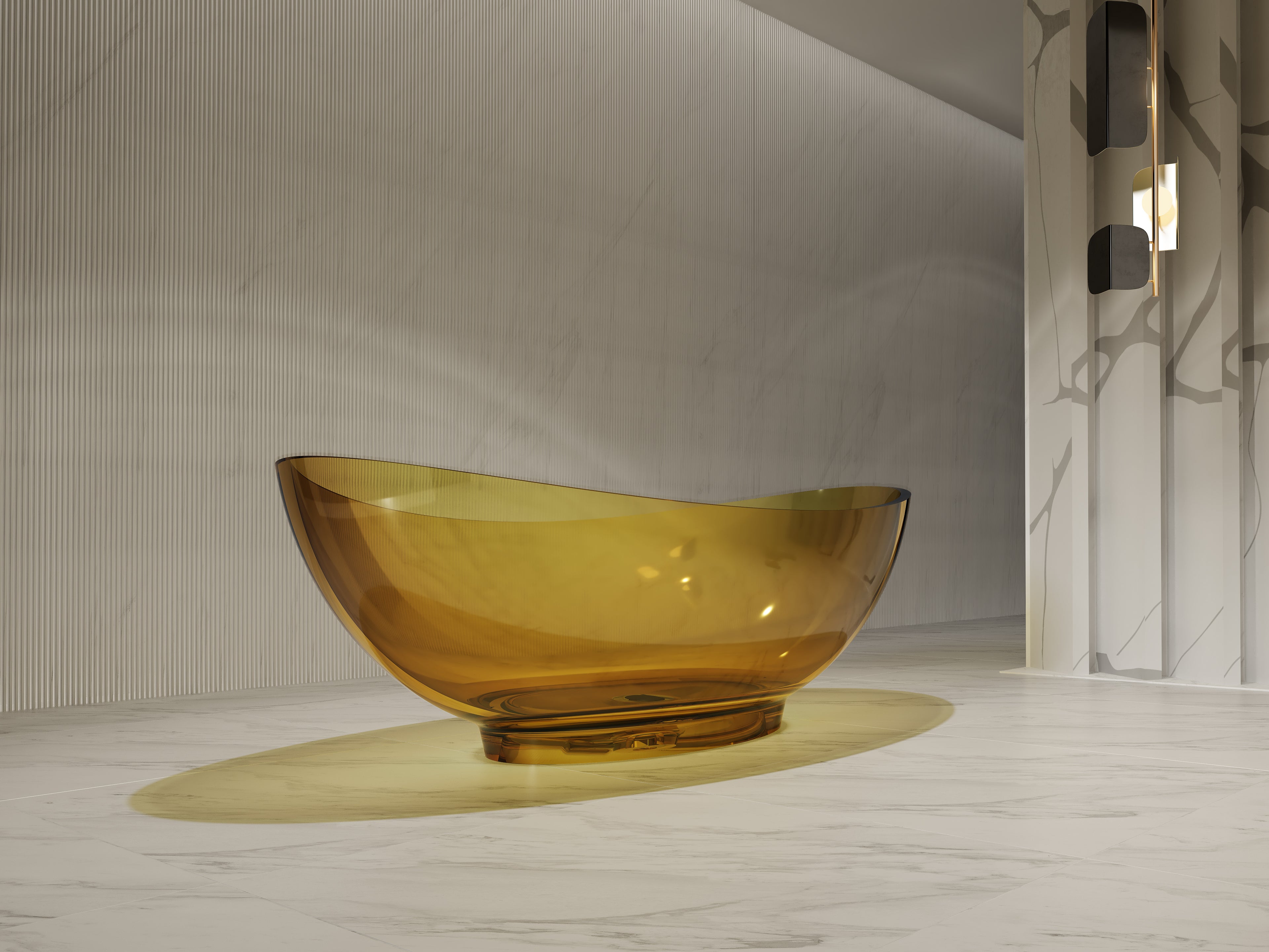 Baignoire en résine transparente disponible en plusieurs couleurs