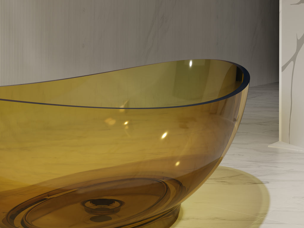 Baignoire en résine transparente disponible en plusieurs couleurs