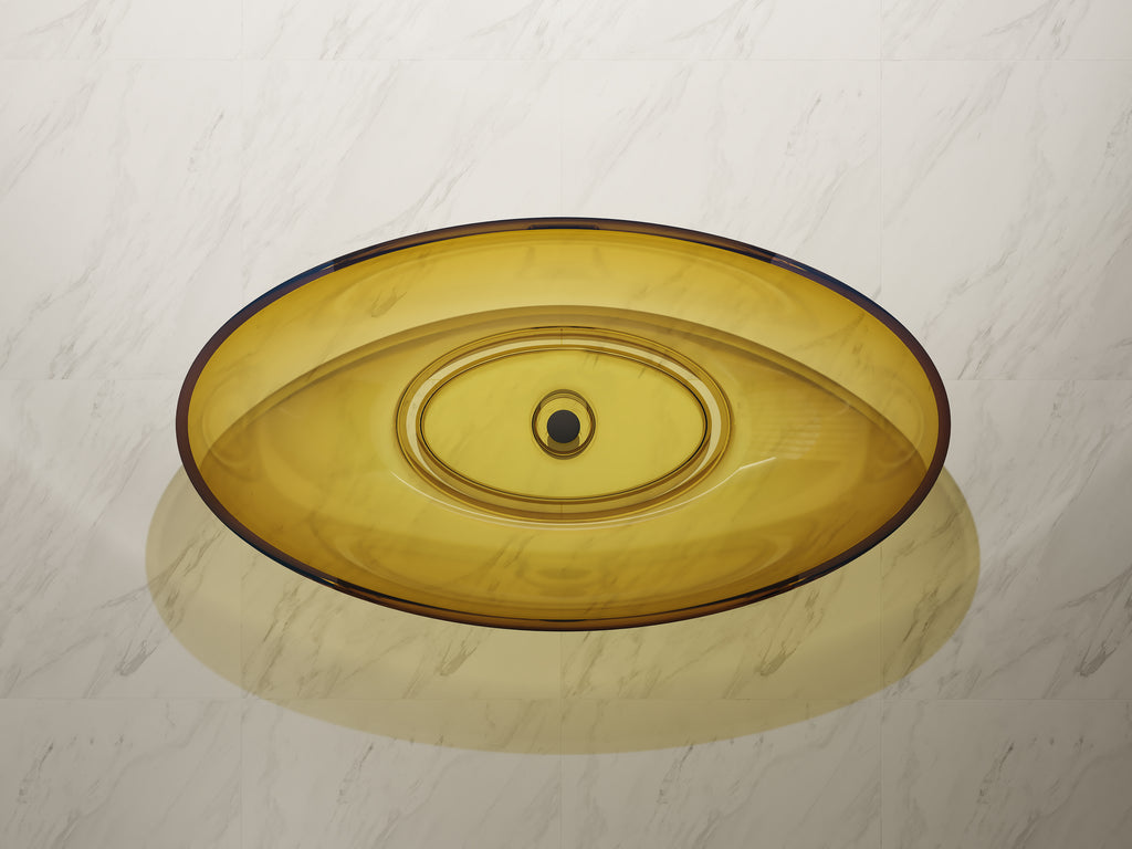 Baignoire en résine transparente disponible en plusieurs couleurs