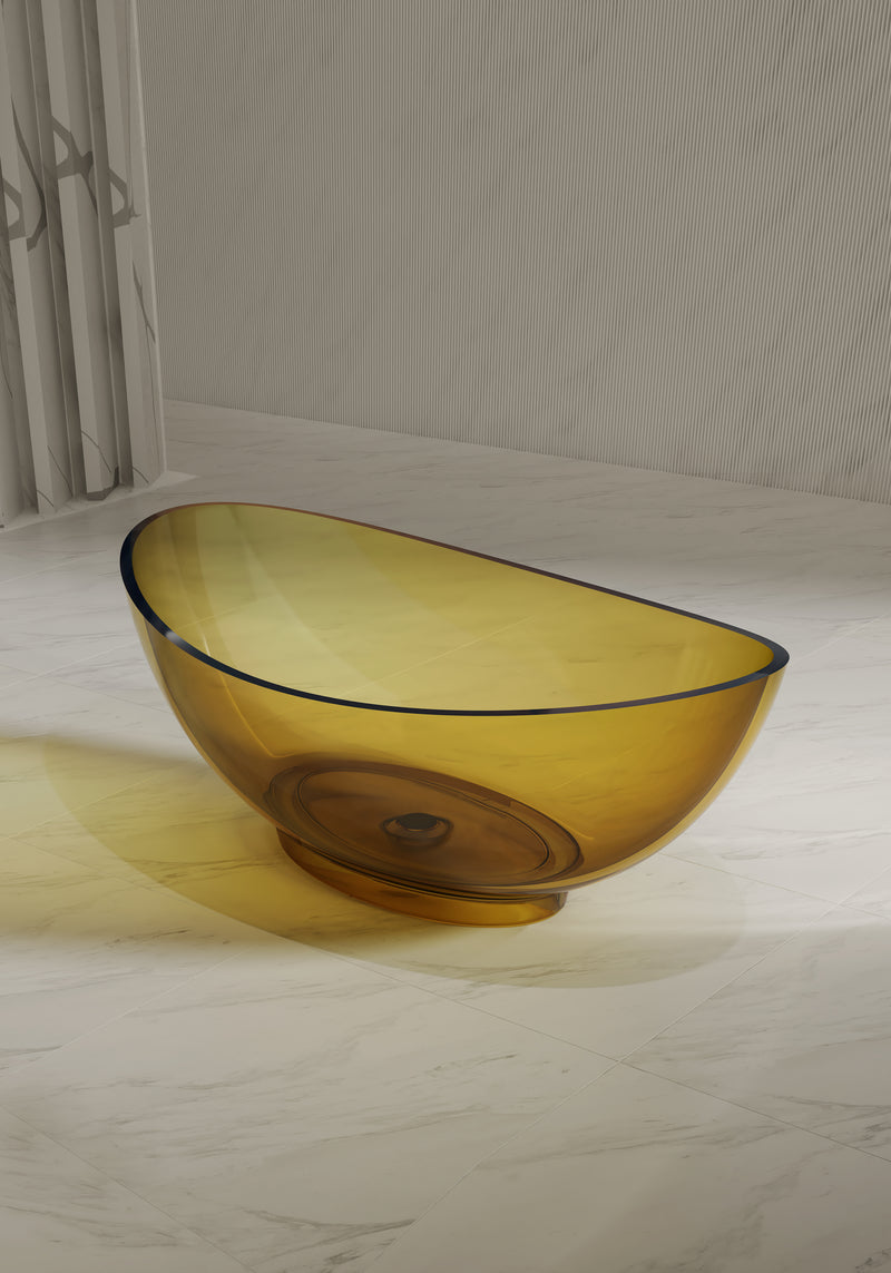 Baignoire en résine transparente disponible en plusieurs couleurs