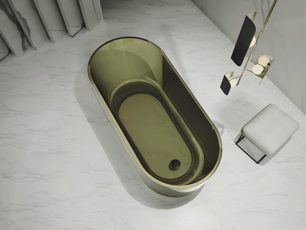 Baignoire en résine transparente disponible en plusieurs couleurs