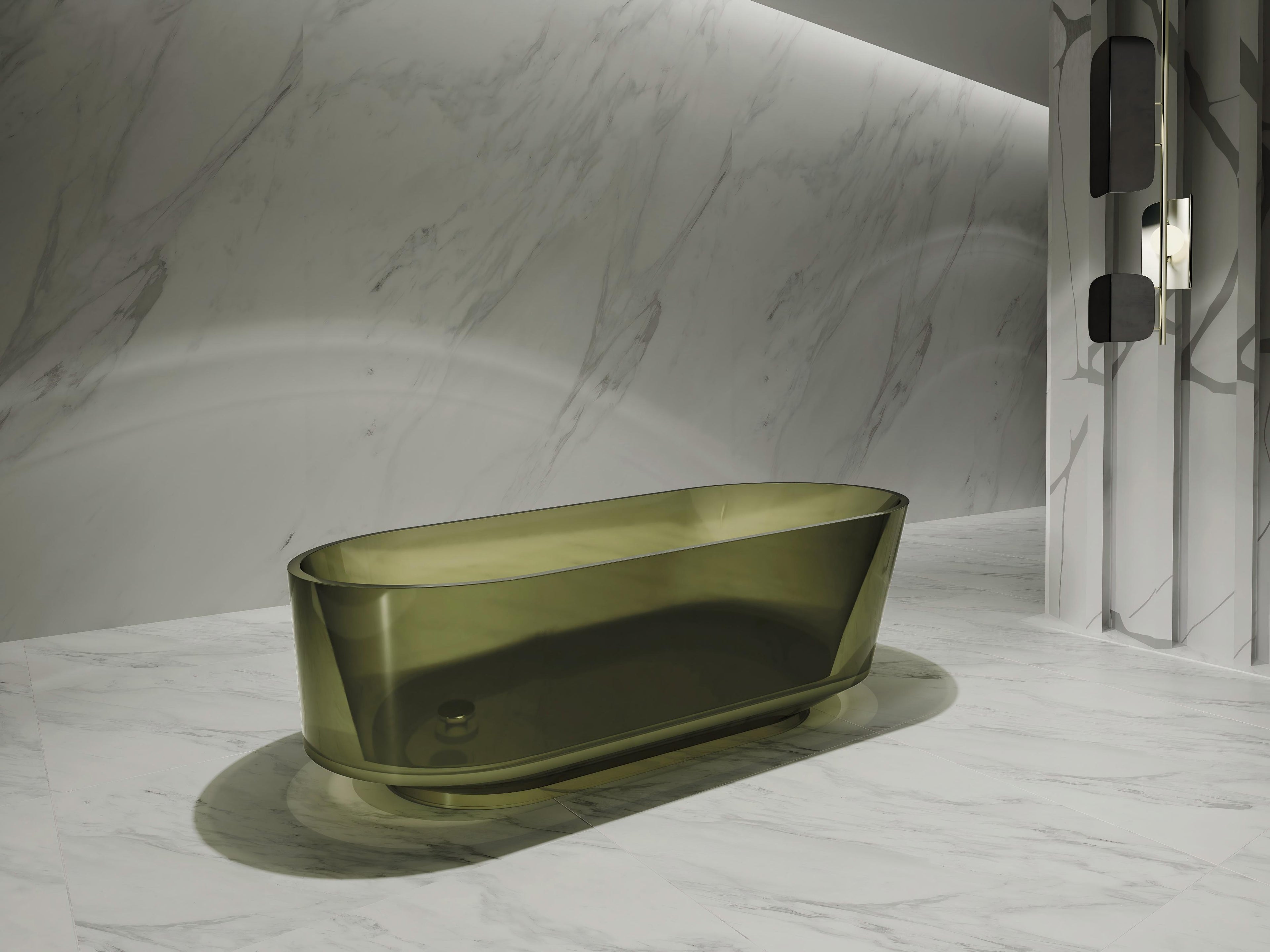 Baignoire en résine transparente disponible en plusieurs couleurs