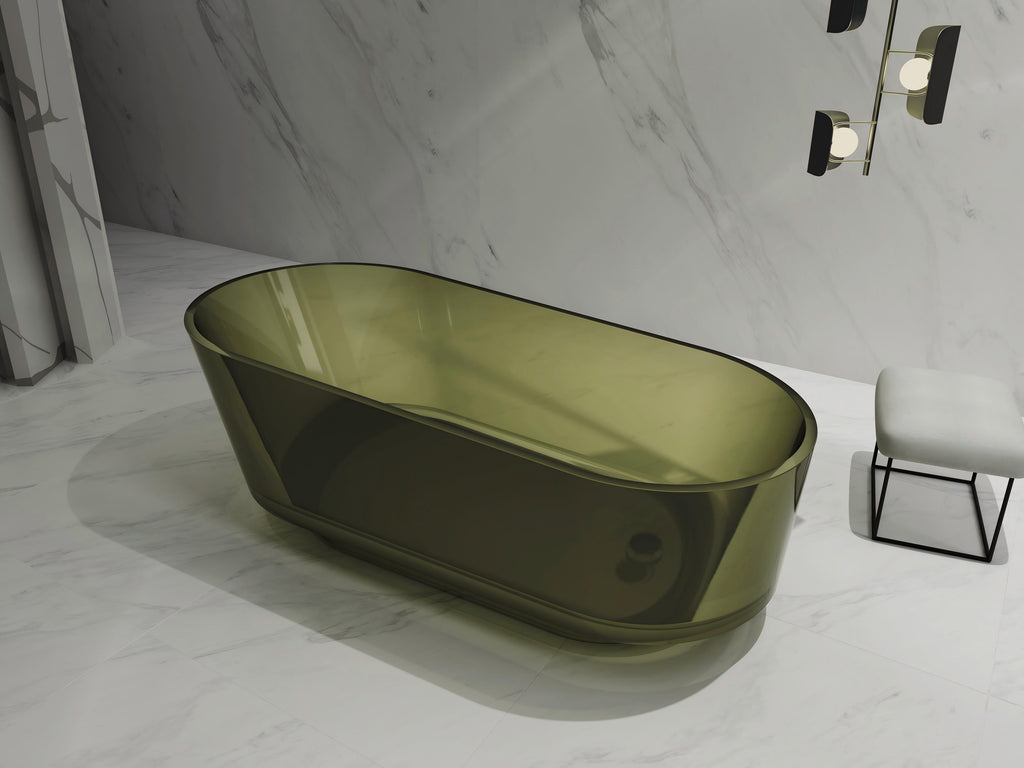 Baignoire en résine transparente disponible en plusieurs couleurs