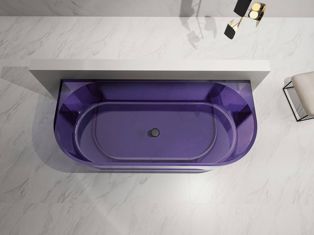 Baignoire en résine transparente disponible en plusieurs couleurs