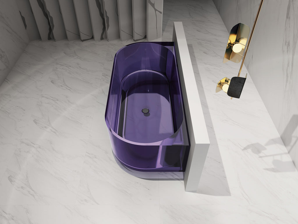 Baignoire en résine transparente disponible en plusieurs couleurs