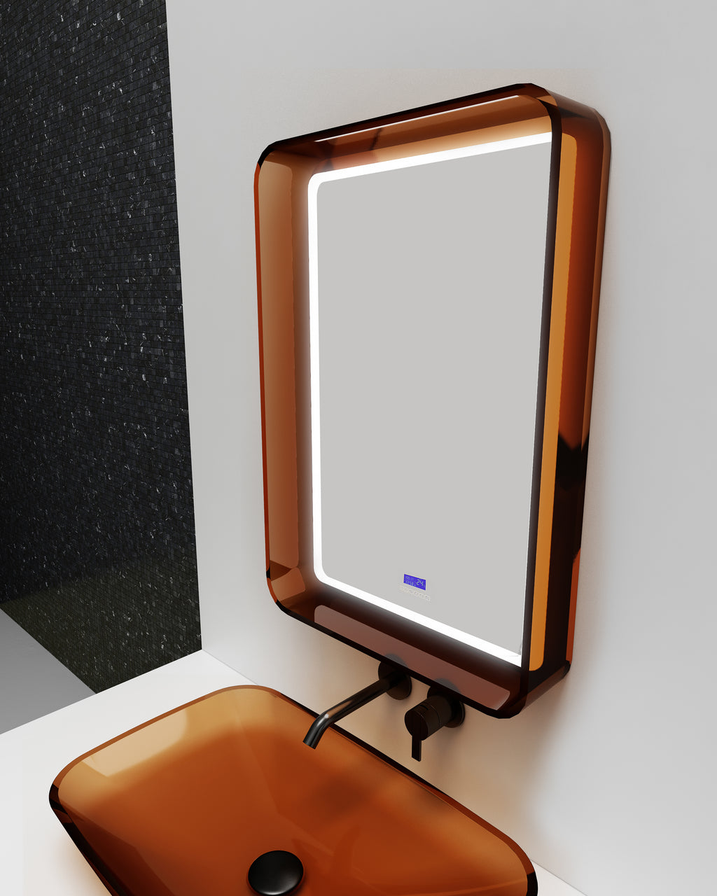Miroir en résine transparente disponible en plusieurs couleurs