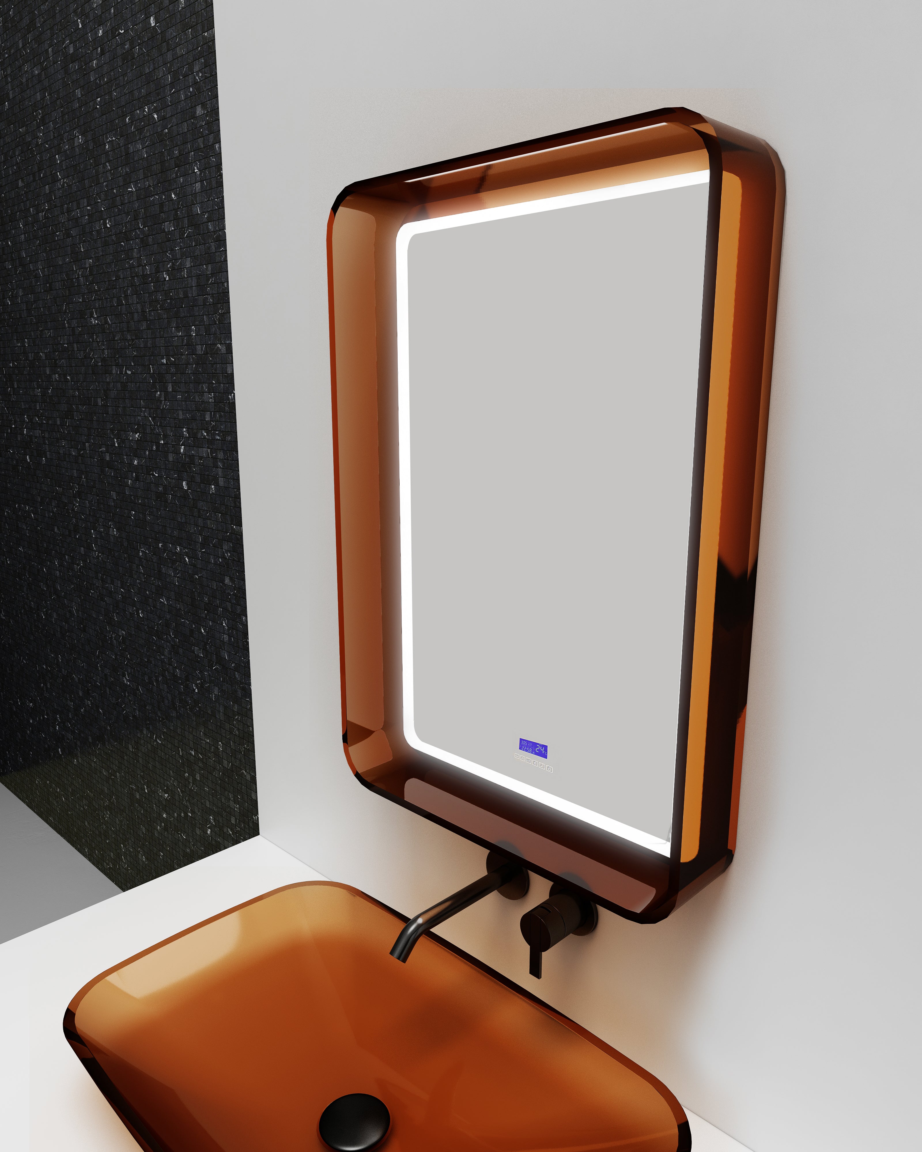 Miroir en résine transparente disponible en plusieurs couleurs