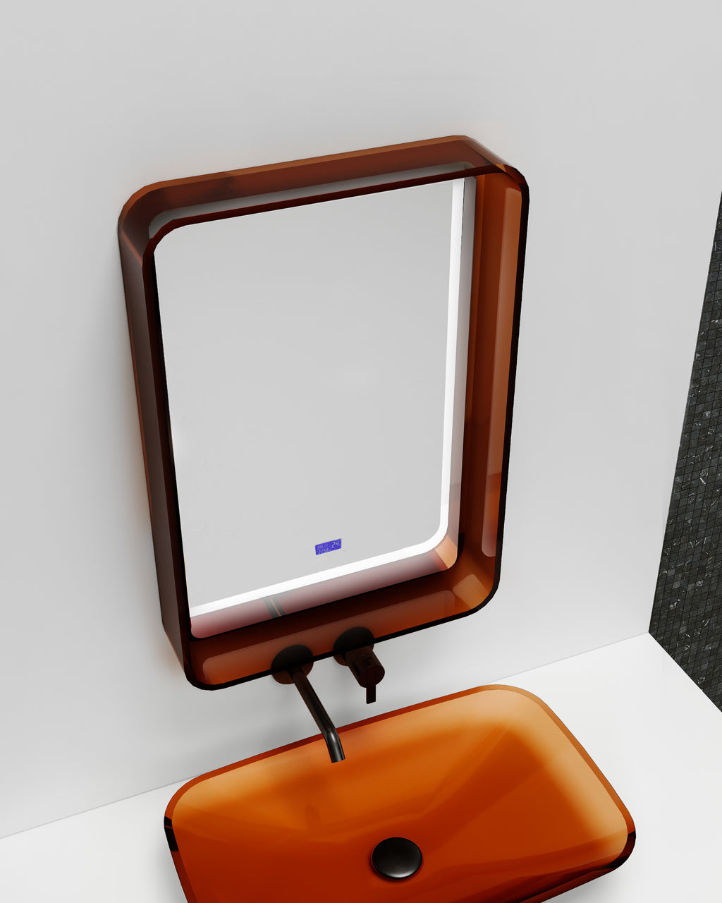 Miroir en résine transparente disponible en plusieurs couleurs