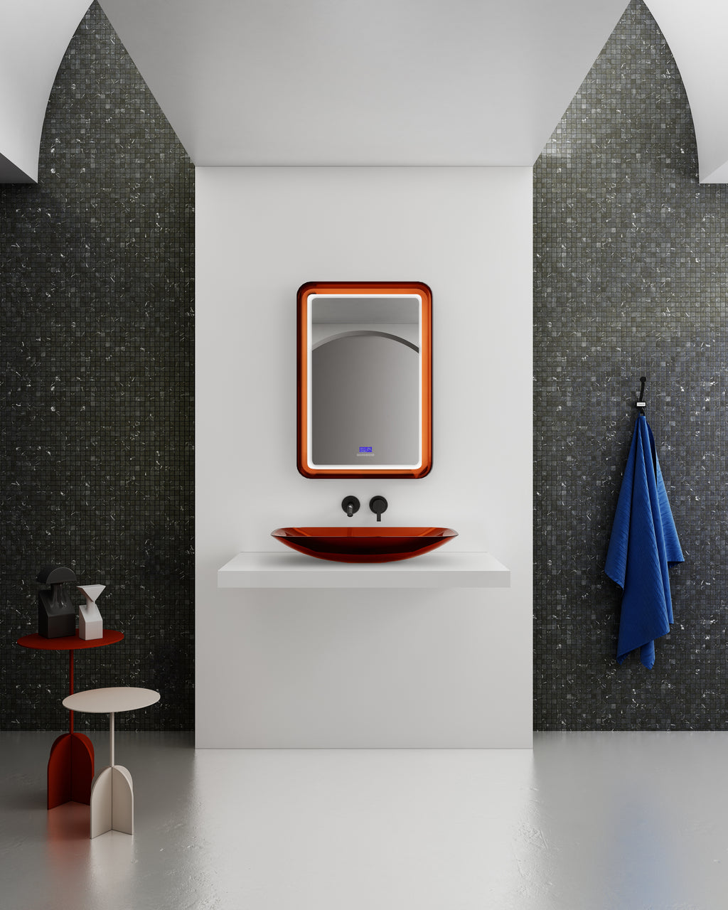 Miroir en résine transparente disponible en plusieurs couleurs