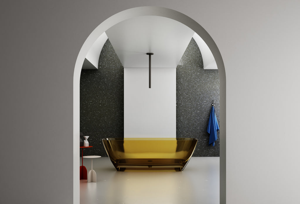 Baignoire en résine transparente disponible en plusieurs couleurs
