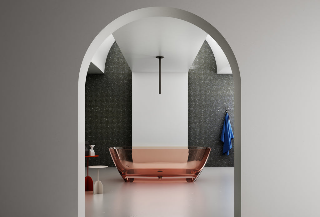 Baignoire en résine transparente disponible en plusieurs couleurs