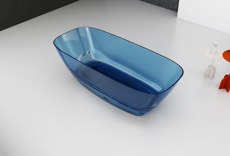 Baignoire en résine transparente disponible en plusieurs couleurs