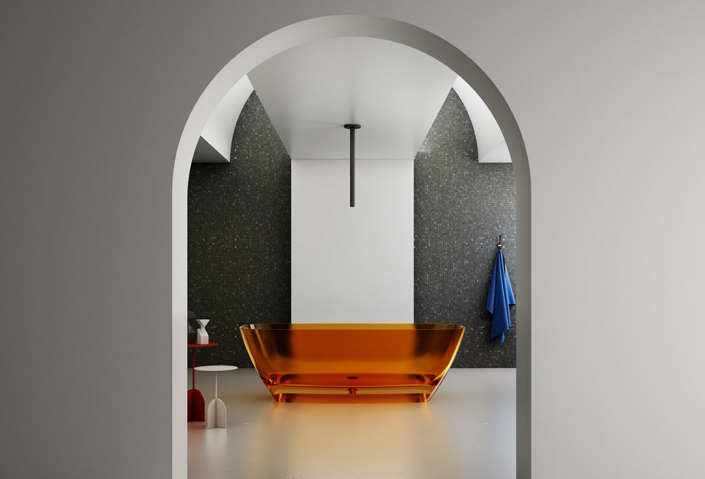 Baignoire en résine transparente disponible en plusieurs couleurs