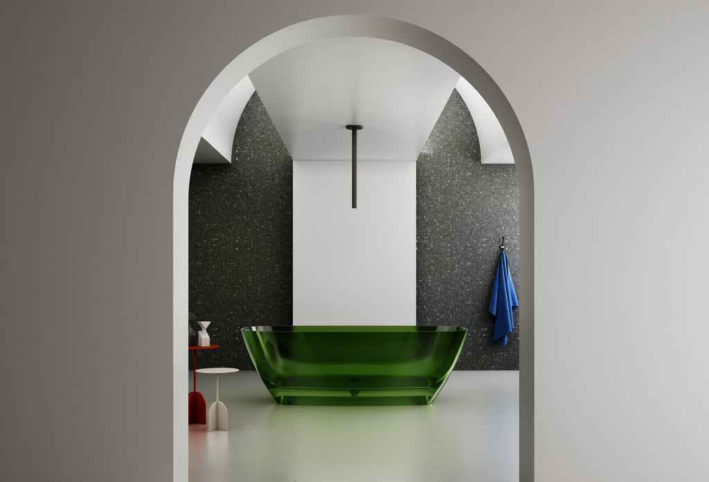 Baignoire en résine transparente disponible en plusieurs couleurs